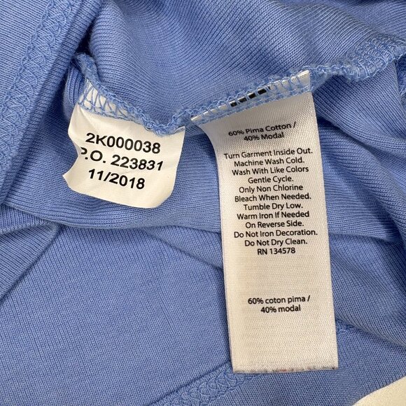 Vineyard Vines Womens Round Neck Long Sleeves Top Sz Small Blue Pima Modal Blend - Picture 4 of 7